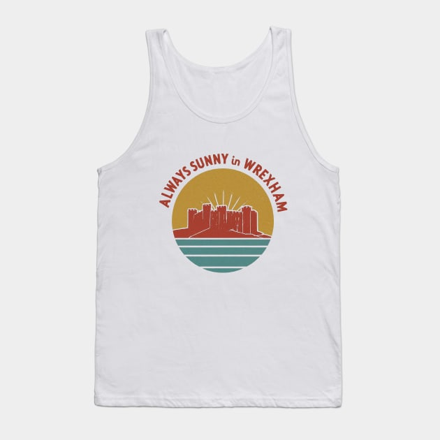 Always Sunny in Wrexham - Vintage Style Castle Tank Top by Retro Travel Design